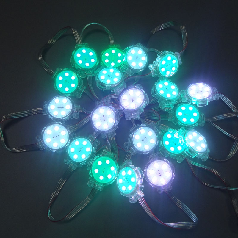 DC24V Diameter 4cm 5050SMD UCS1903/DMX512 Breakpoint-continue Pixel Module Full-color Outside-control Running Horse Lamp Water Gradient Chase Door Head Outdoor Waterproof IP67 Programmable Digital LED Point Light Pixel Light DC24V Diameter 4cm 5050SMD UCS1903/DMX512 Breakpoint-continue Pixel Module Full-color Outside-control Running Horse Lamp Water Gradient Chase Door Head Outdoor Waterproof IP67 Programmable Digital LED Point Light Pixel Light